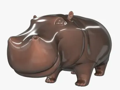 Ceramic figurine hippo 3D model
