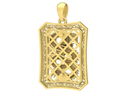 Luxury Dragon Rectangle Pendant 3D Model for Jewelry 3658 3D print model