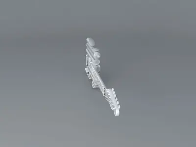 Round metal pipe guitar Free 3D model