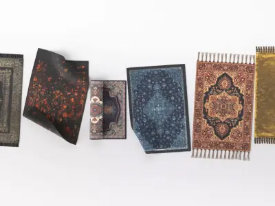 Oriental carpet pack Low-poly 3D model