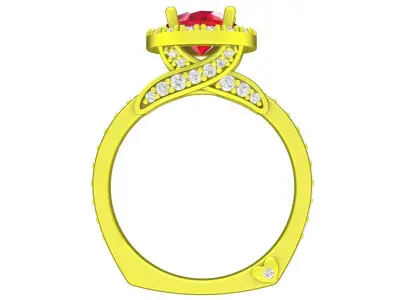 A5268 Luxury Diamond Halo Ring 3D print model