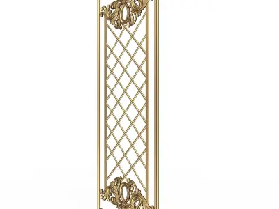 Boiserie Carved Decoration Panel 016 Low-poly 3D model