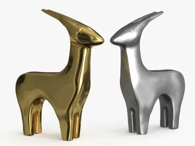 Antelope Figurines Statuette Low-poly 3D model