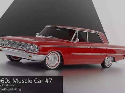 1960s Muscle Car 7 Fully Featured Low-poly 3D model