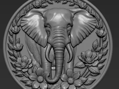 Elephant Pendant A21 3D print model