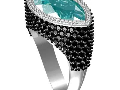 Marquise Cut Cocktail Ring 3D print model