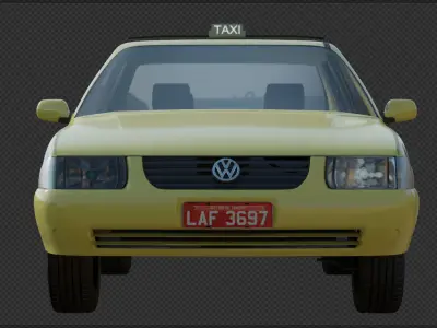VW Santana 2005 taxi 3D model