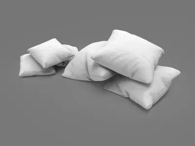 Pillows set pile of 3D model