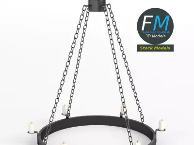 Medieval chandelier 2 3D model