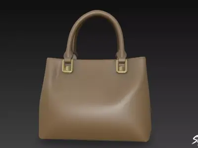 Brown Casual Shoulder Bag Low-poly 3D model