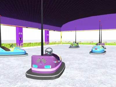 Bumper Car Game Low-poly 3D model