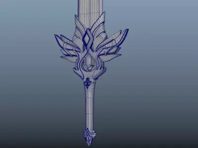 Dark Fantasy Sword 3D Model Stylized Game-Ready Weapon Low-poly 3D model