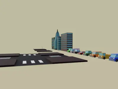 City Assets low poly for games Low-poly 3D model