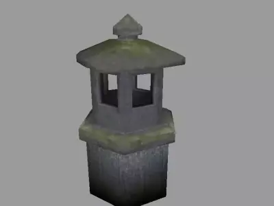 Stone lamp garden Free 3D model