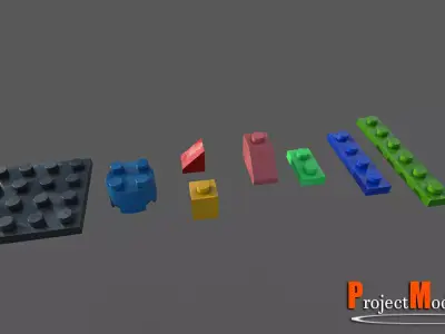 Building Block-Pack002 Low-poly 3D model