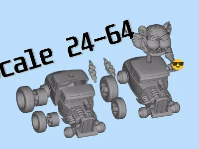 Kustom Kulture HotRod Model Ratfnk Inspired  3D print model