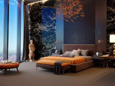 Luxury interior scene 3D model