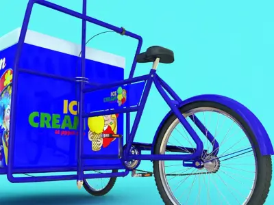 Ice Cream Cart Low-poly 3D model