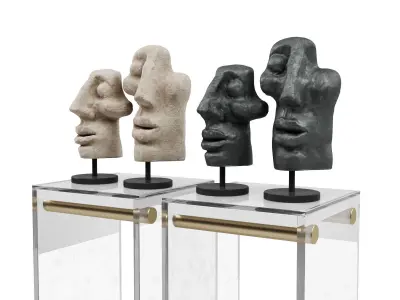 Abstract faces sculpture 3D model