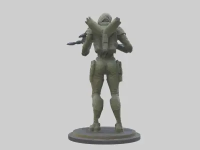 Digital Hunter statue model 3D model