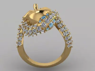 the apple of discord ring 3D print model