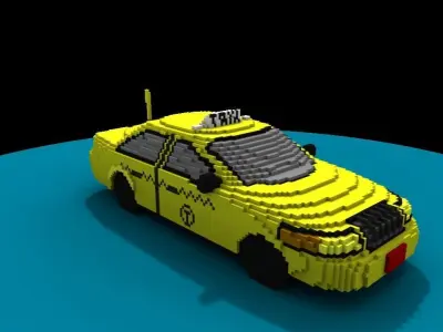 taxi voxel 3D model