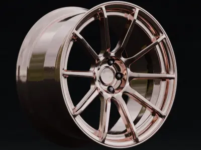 Enkei TS10 Aftermarket Wheel Low-poly 3D model