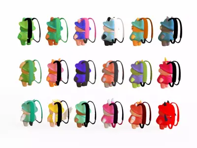 Backpack School Pack 01 - Asset For Game Low-poly 3D model