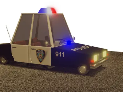 police car 3D model 2