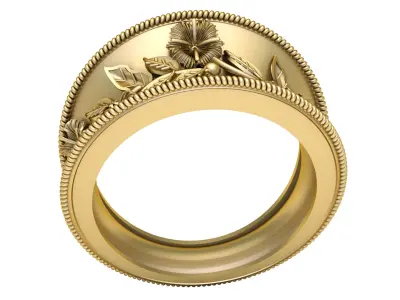 LEAF DESIGN RING 3D PRINTABLE MODEL 3D print model