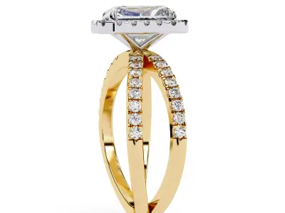 Crisscross Delicate ring with French Pave setting 3dmodel 3D print model