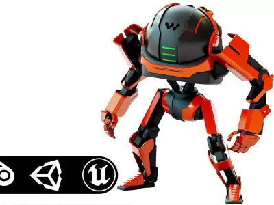 DROID Y-50 Rigged for Unreal Engine - Unity - MIXAMO 3D model