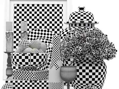 lux deco chinese set 3D model