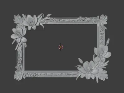 carved frame decor 01 3D print model