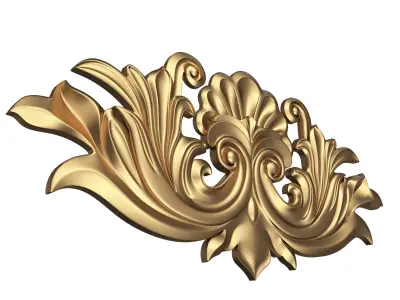 Carved Plaster Molding Decoration 024 Low-poly 3D model