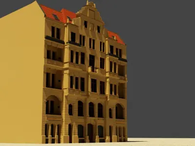 low poly building 3d model Low-poly 3D model