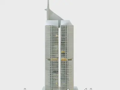 Futuristic Skyscraper Architectural Model Low-poly 3D model order