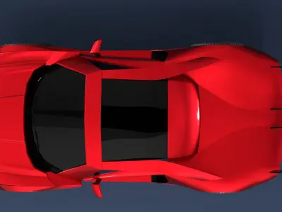 High Performance Fiesta Red Sports Car 3D Model  Blender Shaded 3D model