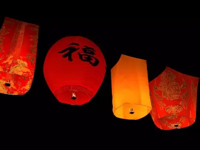 Chinese sky lantern 3D model