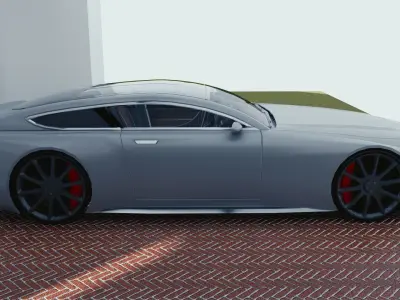 BLENDER EEVEE Brandless Sports GT coupe Low-poly 3D model