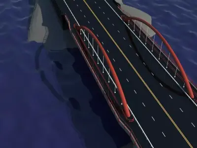 New York metal bridge  3D model