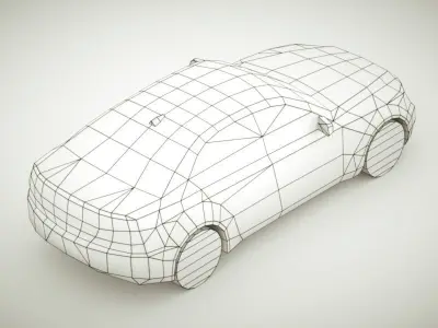 Generic Sedan v4 multicolors Low-poly 3D model