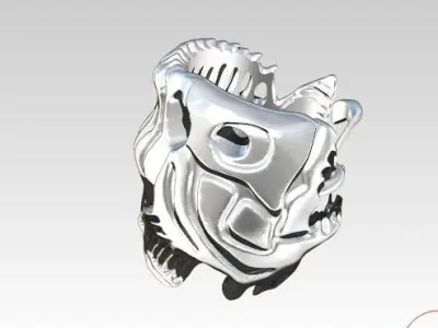 Fish  Piranha Ring 3D print model