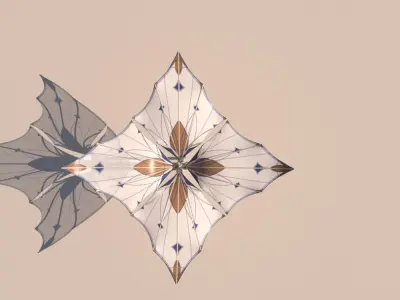 Pavillon shade sails Low-poly 3D model Free 3D model