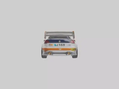 Rally Car with Modern Wheels model Low-poly 3D model
