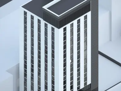 BUILDING FACADE 3D SCENE Free low-poly 3D model