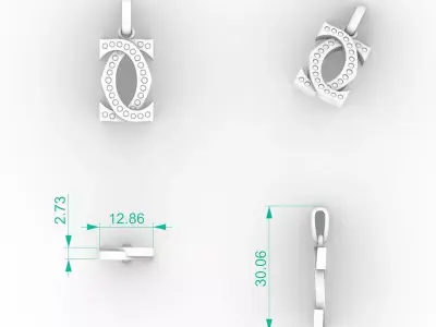 Elite Luxury Brand Style Letter Pendant 3D print model