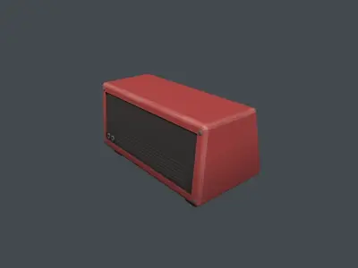 Red Police Tape Recorder Low-poly 3D model