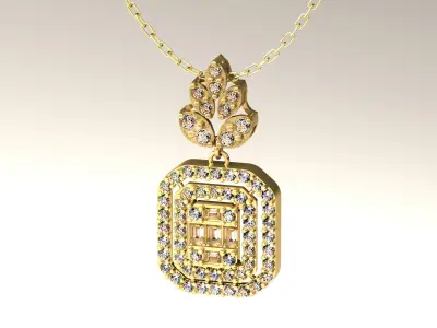 Set S 14 pendant and earring 3D print model