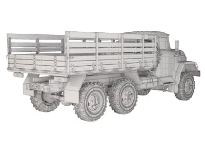ZiL 131 flatbed body 1966 3D model